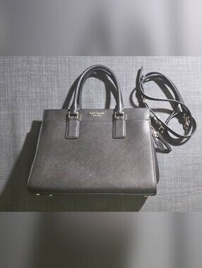Kate Spade Black Saffiano Leather Satchel with Detachable Strap